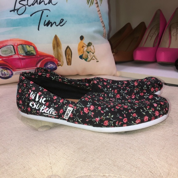 Toms Floral Classic La Vie Est Belle Slip-On - Picture 5 of 9